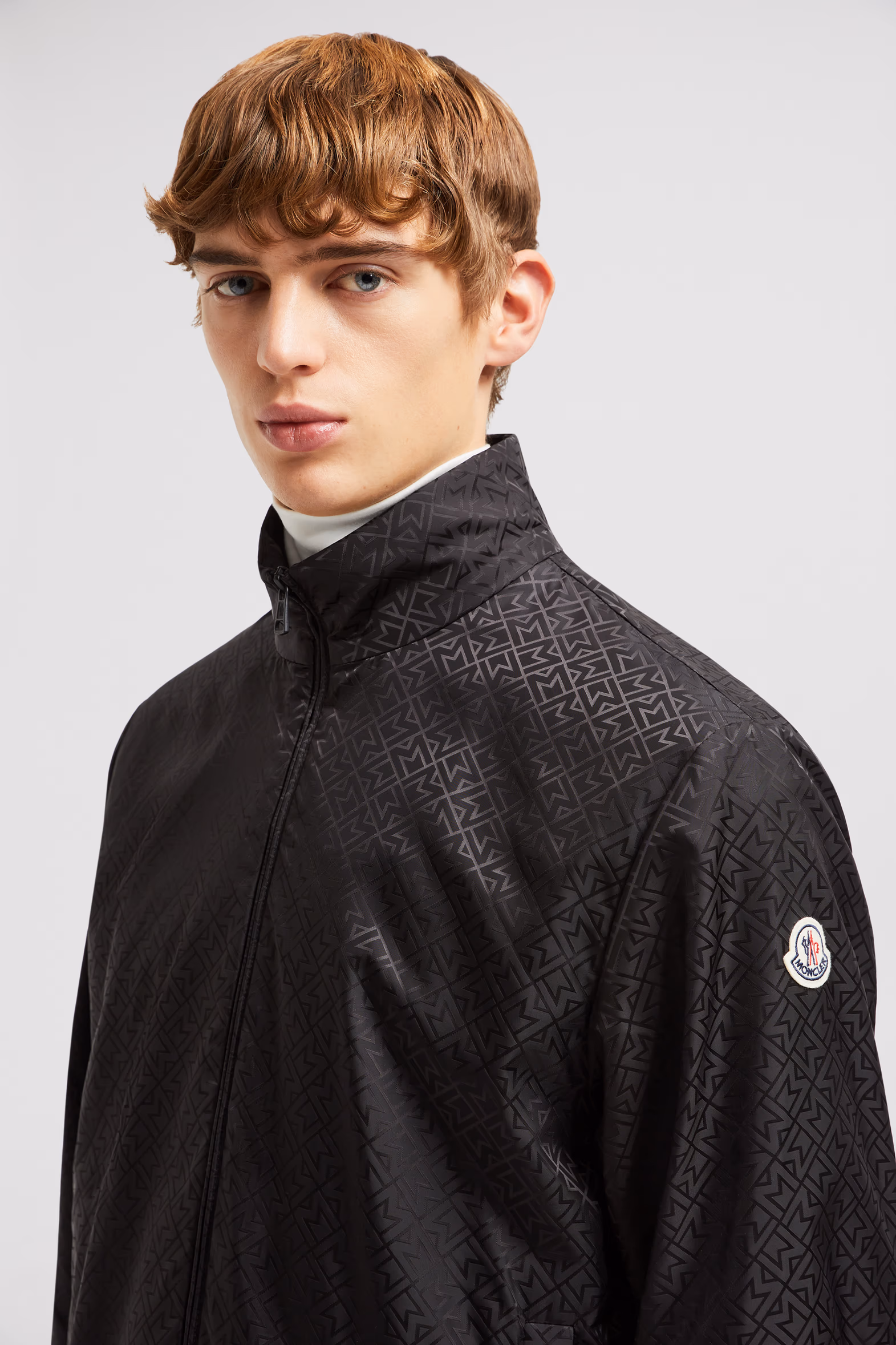 Vanoise Monogram Jacquard Windbreaker Men Black Moncler 4